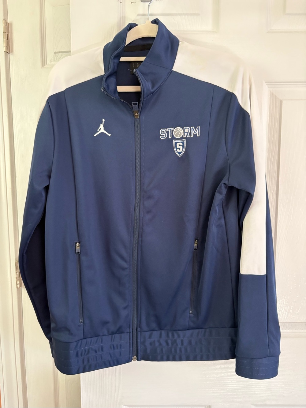 Like New- Jordan Storm Full-Zip Navy and White Performance Jacket